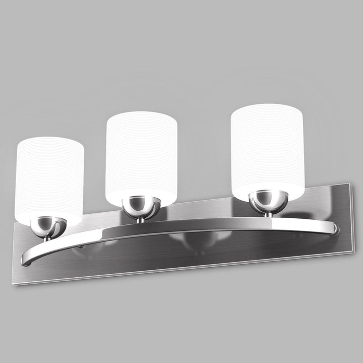 3 Light Glass Wall Sconce Modern Pendant Lampshade Fixture Vanity Metal Bathroom Image 5