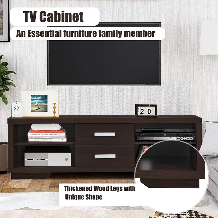 TV Stand Entertainment Center Hold up to 65 TV with Storage Shelves and Drawers Image 5