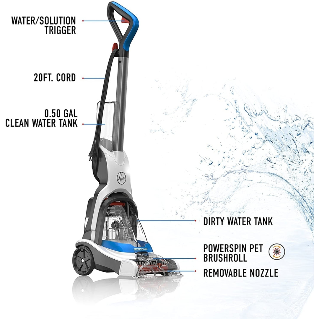 Hoover PowerDash Pet Compact Carpet Cleaner Machine, Lightweight, Blue Image 1