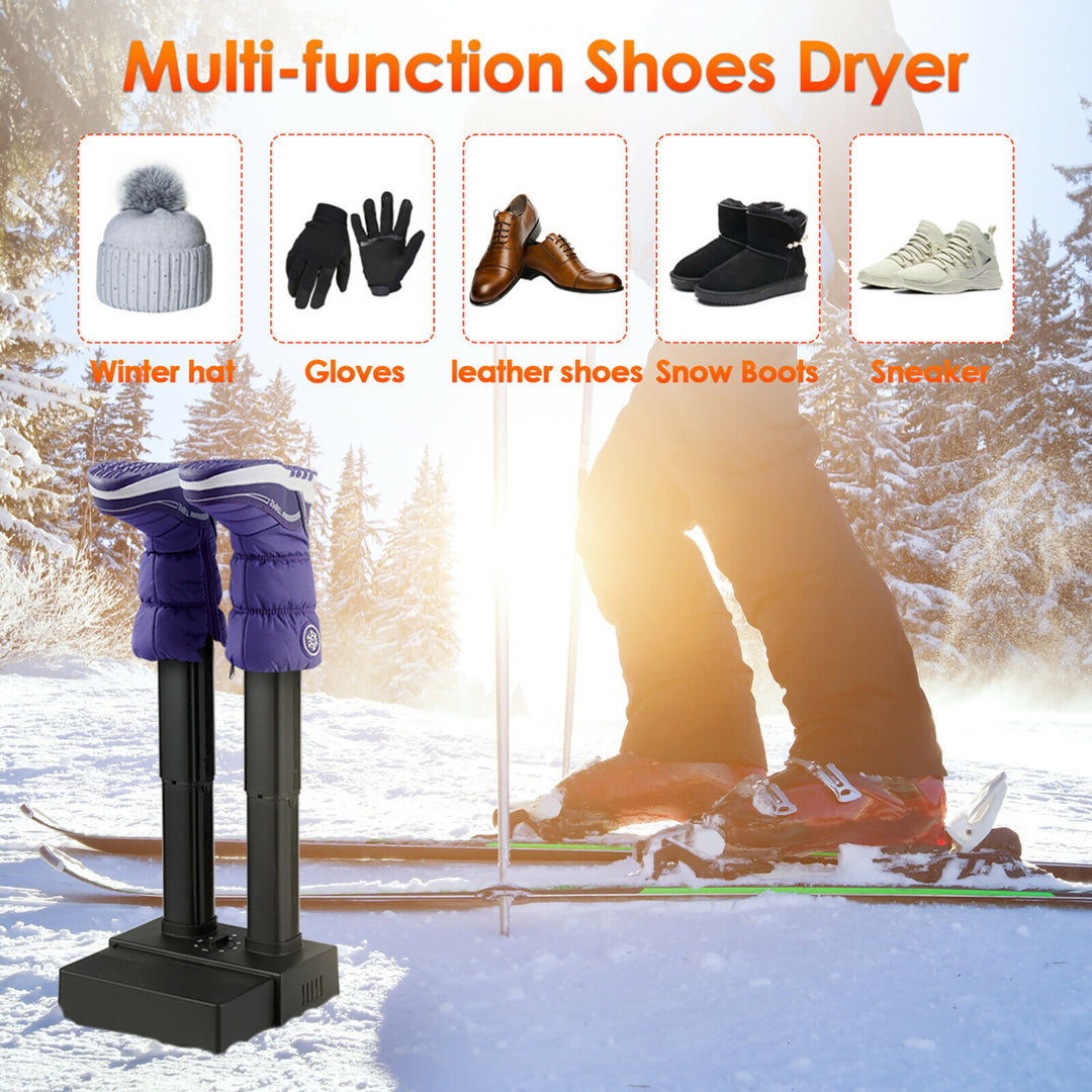 2-Shoe Electric Shoe Dryer Warmer Portable Adjustable Boots Socks Gloves W/Timer Image 5