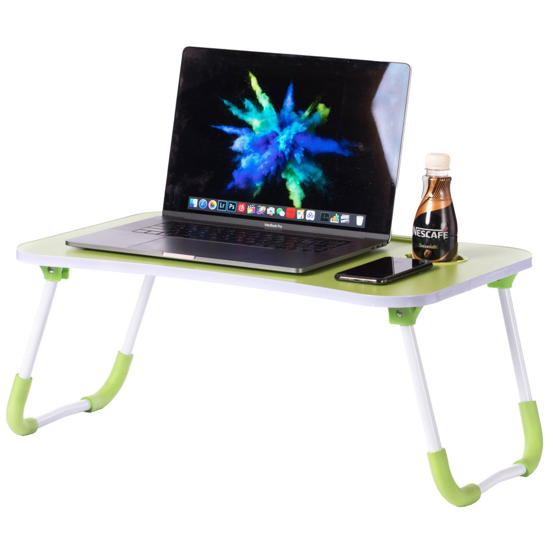 Foldable Kids Bed Tray Laptop Desk 23.5x15.5 Durable Wood Homework Table Image 1