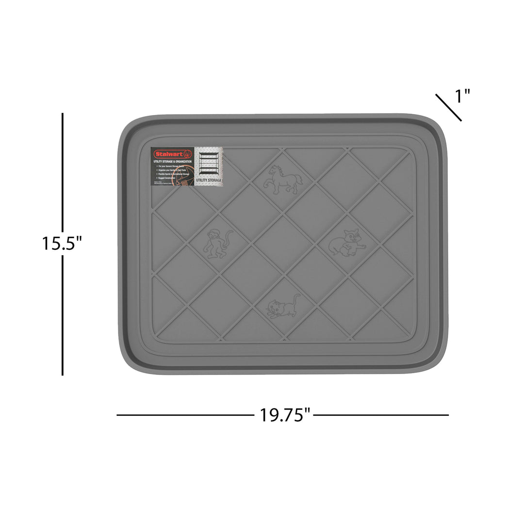 Gray Utility Boot Tray Waterproof Recycled Plastic Eco Friendly 19.75x15.5 Inch Image 2