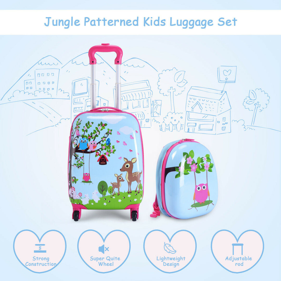 2Pc 12 16 Kids Luggage Set Suitcase Backpack School Travel Trolley ABS Image 10