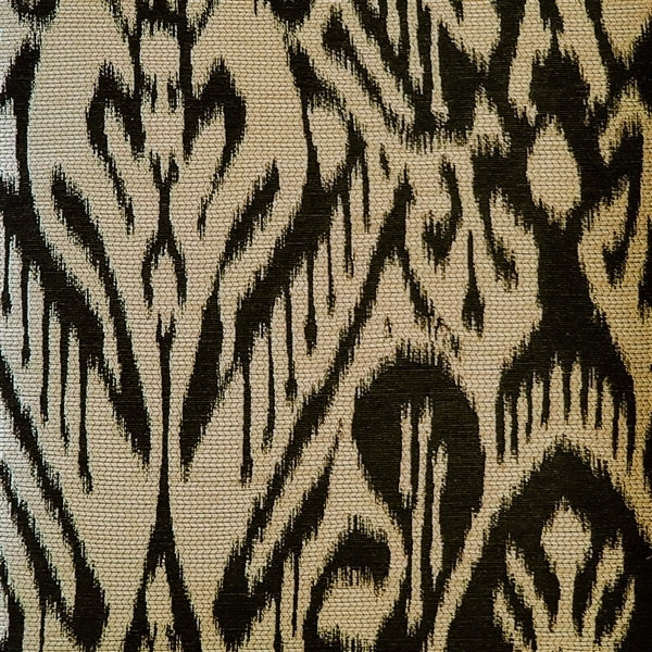 Pillow Decor Mallorca Ikat Throw Pillow 20x20 Linen Blend Black Metallic Image 2