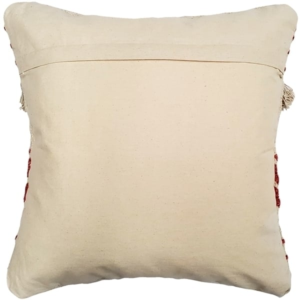 Pillow Decor Ojai Red Bohemian Pillow 20x20 with Cotton Insert Chenille Design Image 3