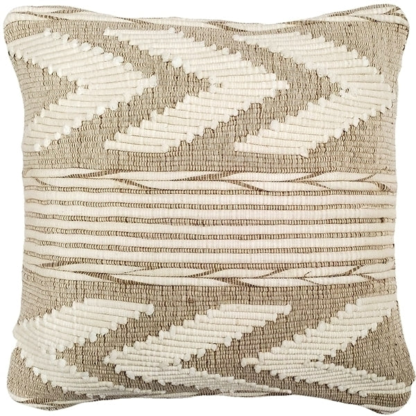 Pillow Decor Ojai Cream Chevron Bohemian Pillow 20x20 with Insert Cotton Image 1