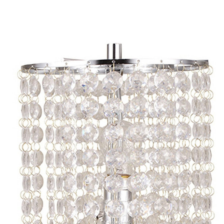 Table Lamp with Hanging Crystal Beads, Clear- Saltoro Sherpi Image 2