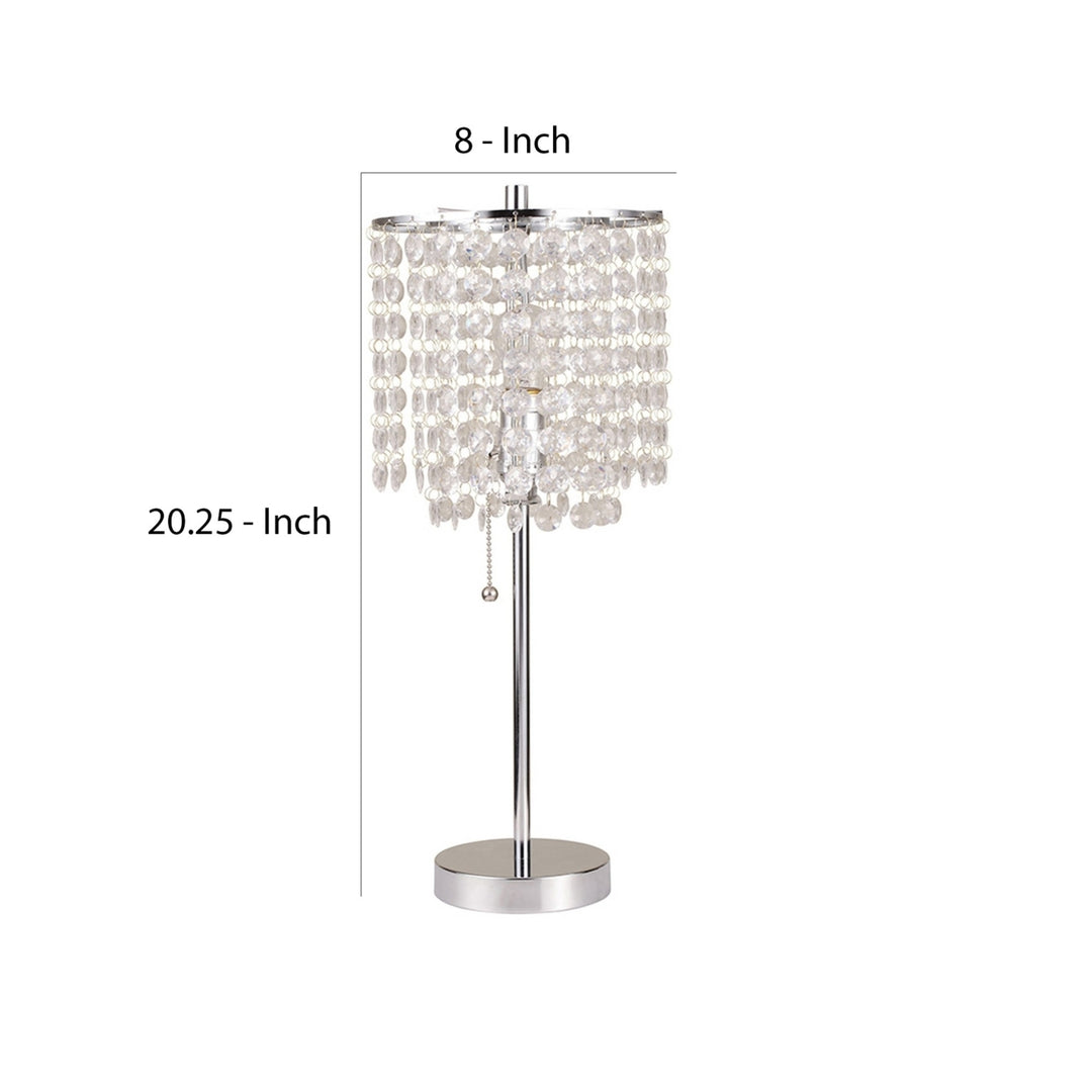 Table Lamp with Hanging Crystal Beads, Clear- Saltoro Sherpi Image 5