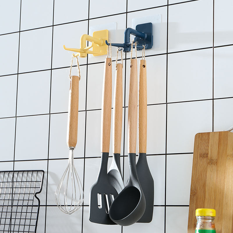 2-Pack Rotating Hook Kitchen Storage Without Punching Image 3