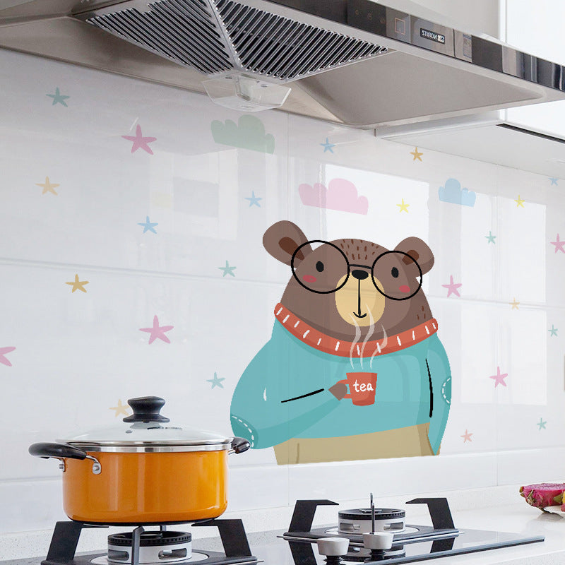 Cartoon Animal Kitchen Greaseproof Sticker Image 3