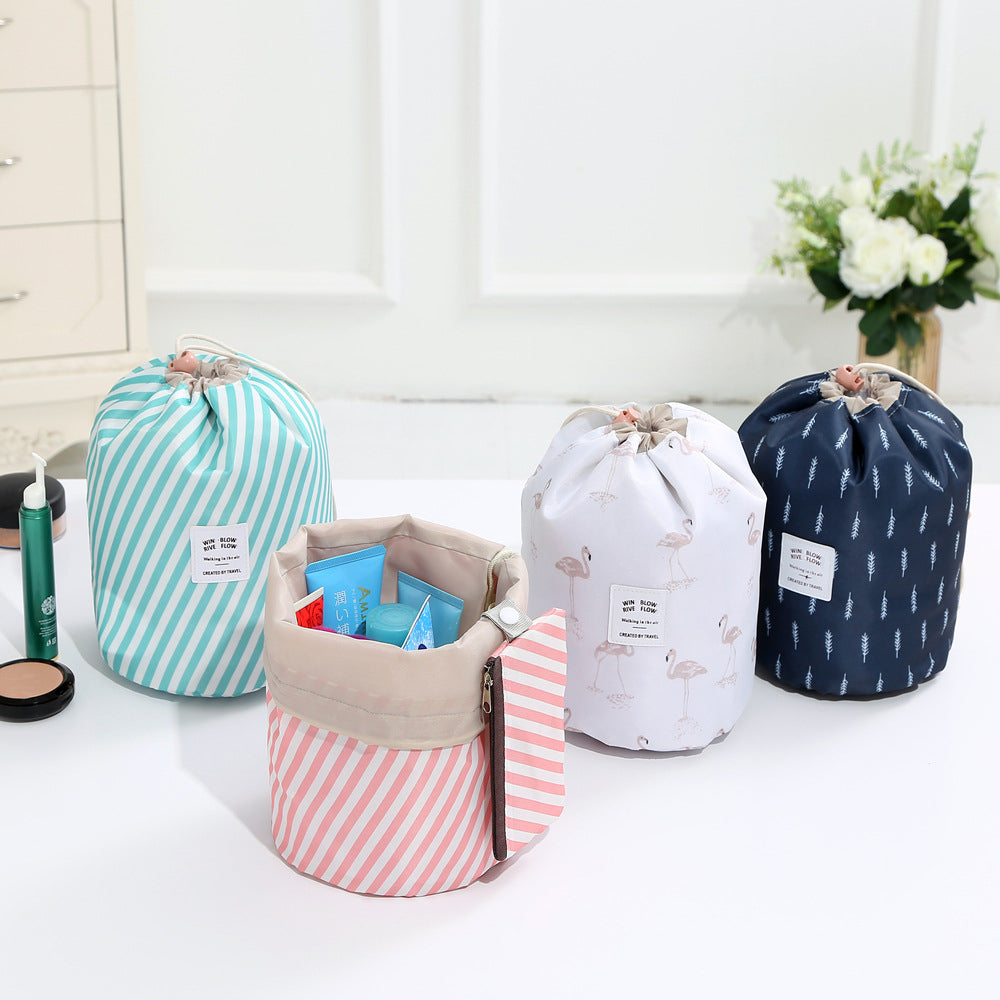 Color Cylinder Drawstring Cosmetic Bag Image 1