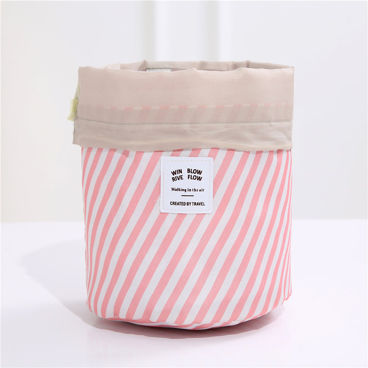 Color Cylinder Drawstring Cosmetic Bag Image 2