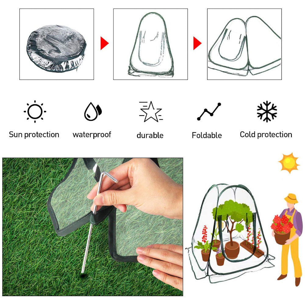 Foldable Portable Garden Flower Mini Heat Preservation Cover Image 7