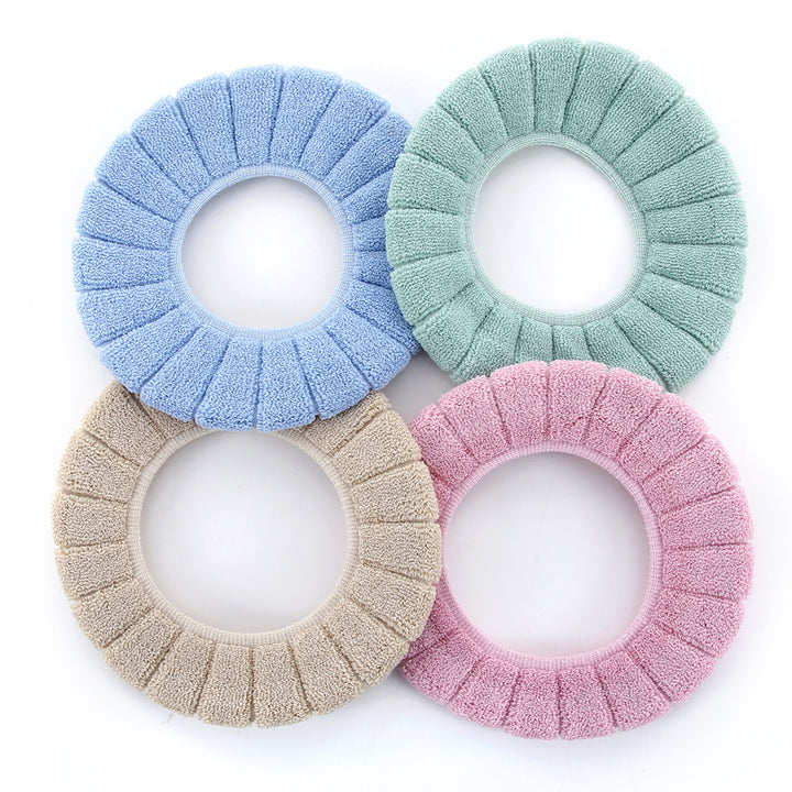 4-pack Round Thick Toilet Cover Plush Universal Image 2