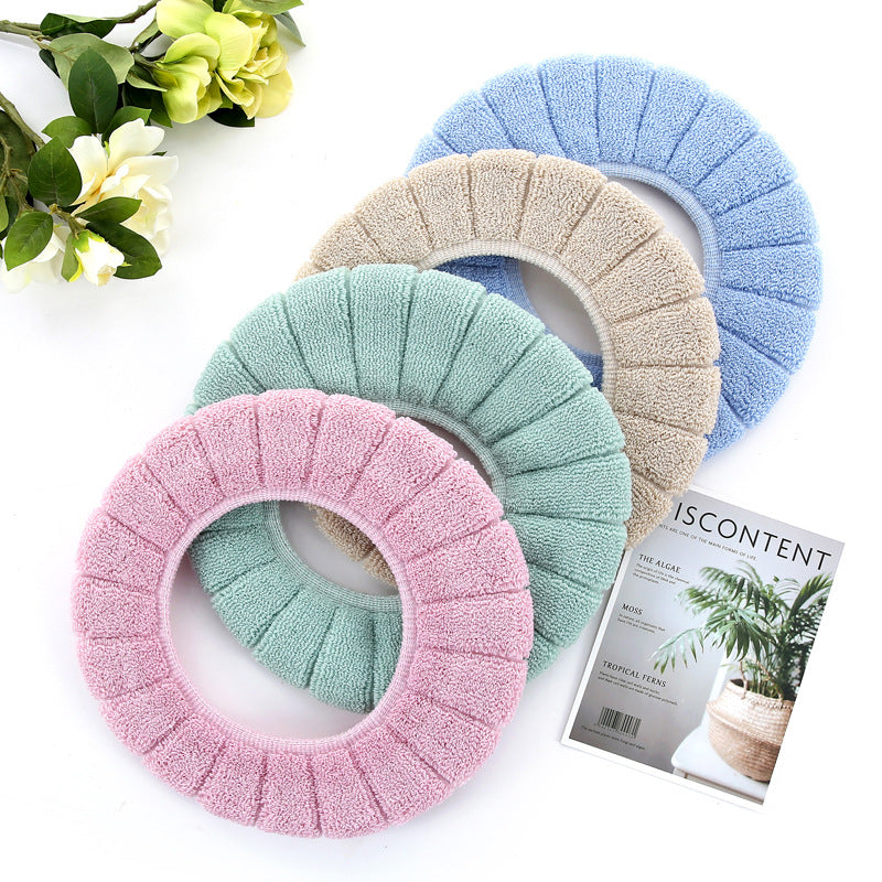 4-pack Round Thick Toilet Cover Plush Universal Image 3