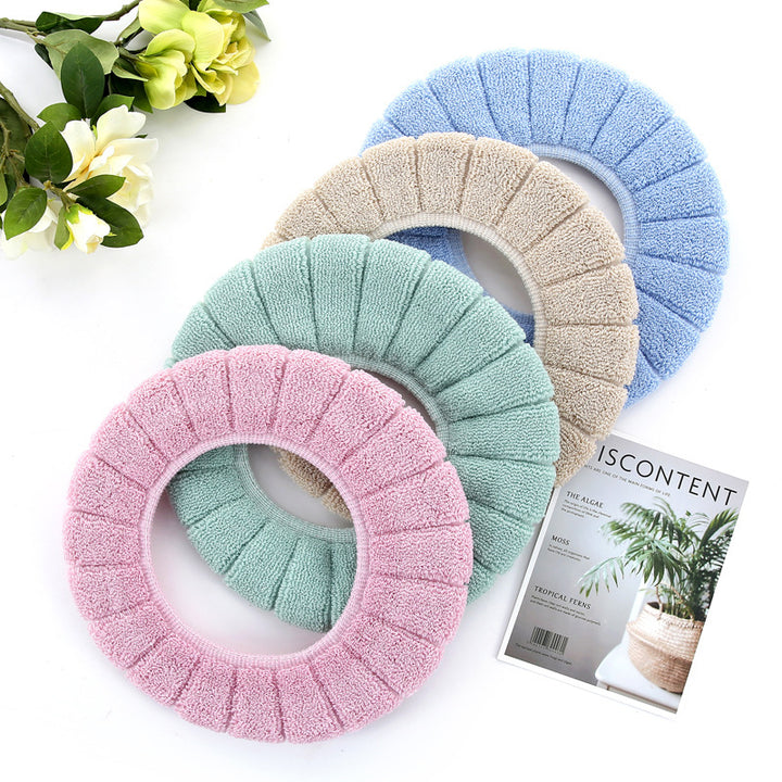 4-pack Round Thick Toilet Cover Plush Universal Image 3