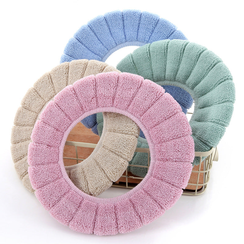 4-pack Round Thick Toilet Cover Plush Universal Image 4