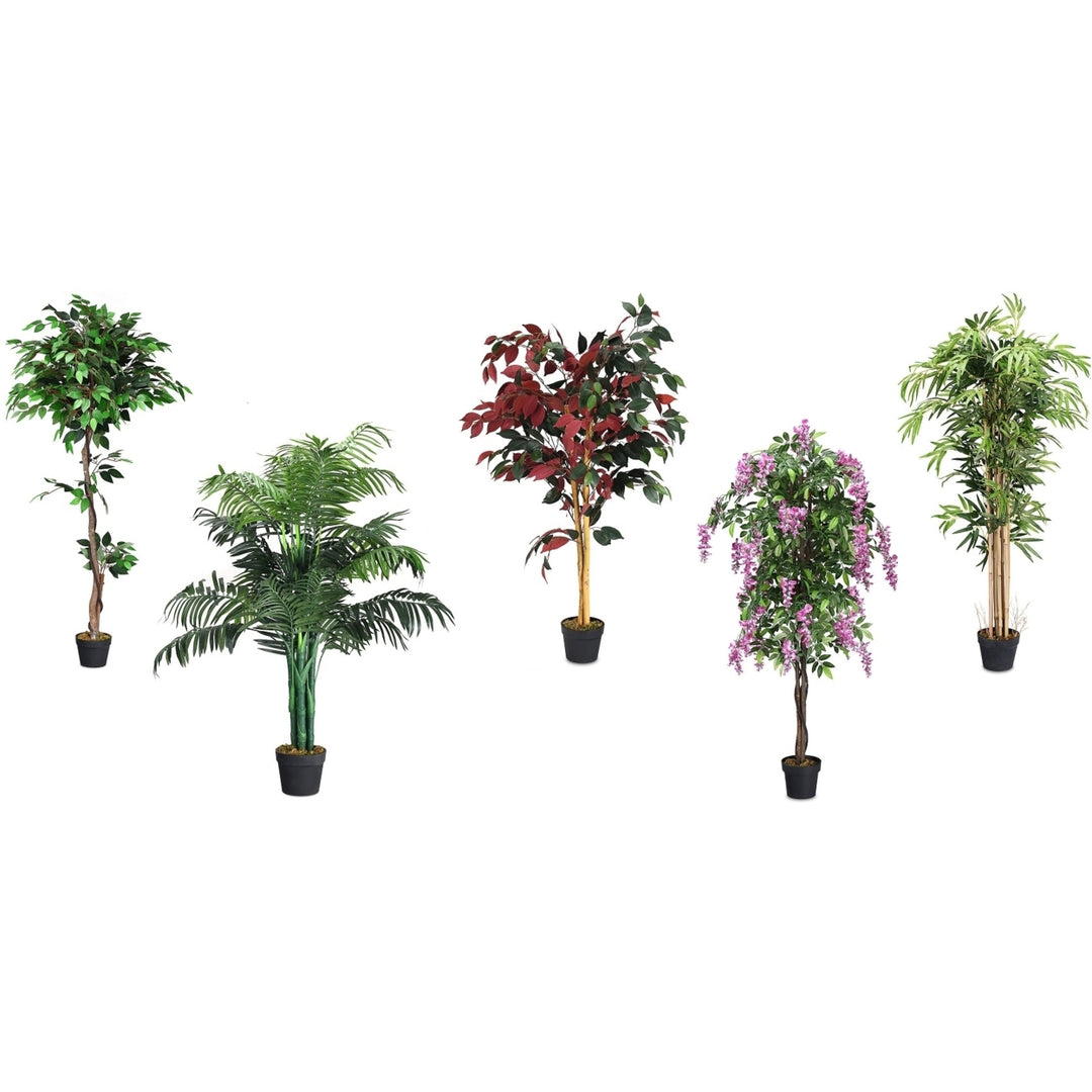 Costway 3.5 4 5 5.5 6 Artificial Tree Indoor-Outdoor Image 1