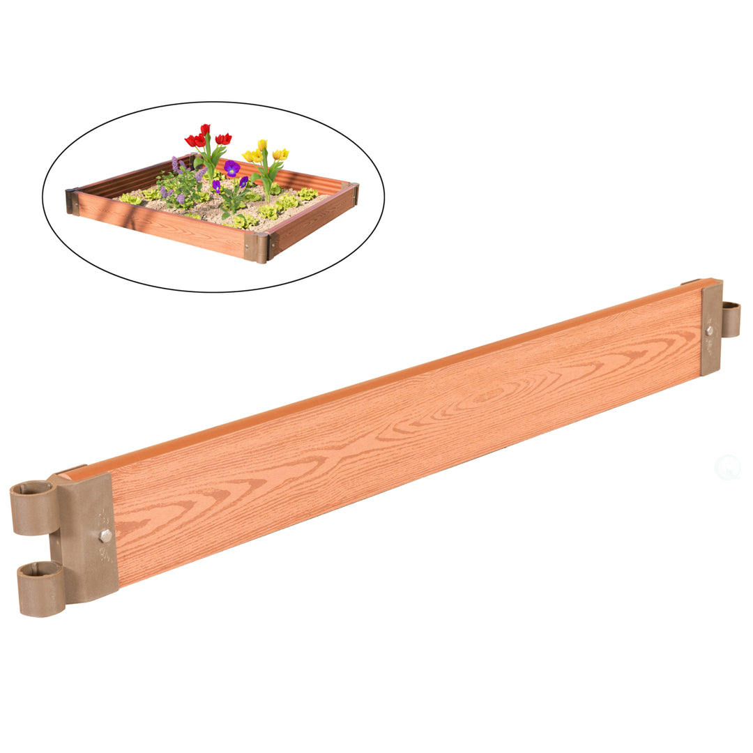 Classic Wood-Look Raised Outdoor Garden Bed Planter Box 24x2x6 48x1.5x6 Durable Image 1