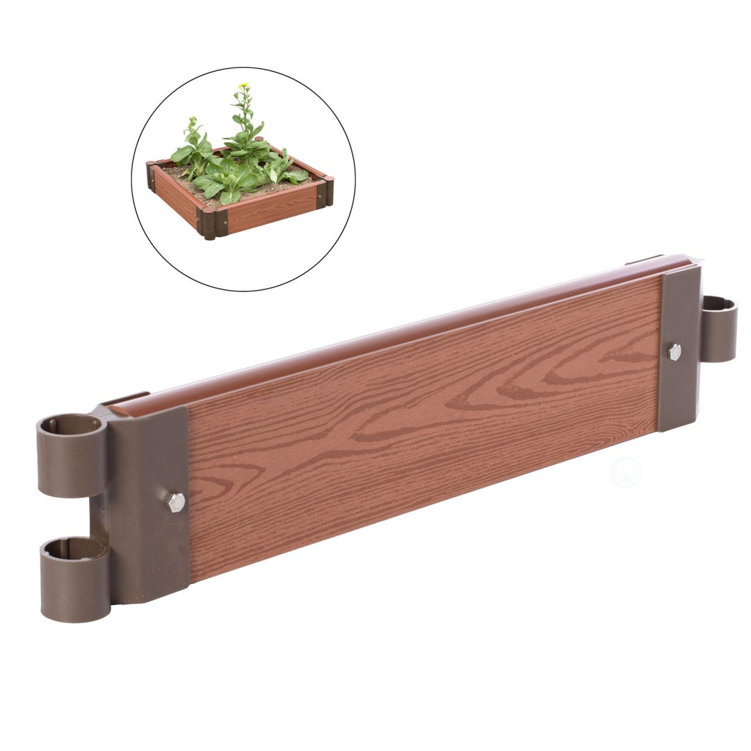 Classic Wood-Look Raised Outdoor Garden Bed Planter Box 24x2x6 48x1.5x6 Durable Image 1