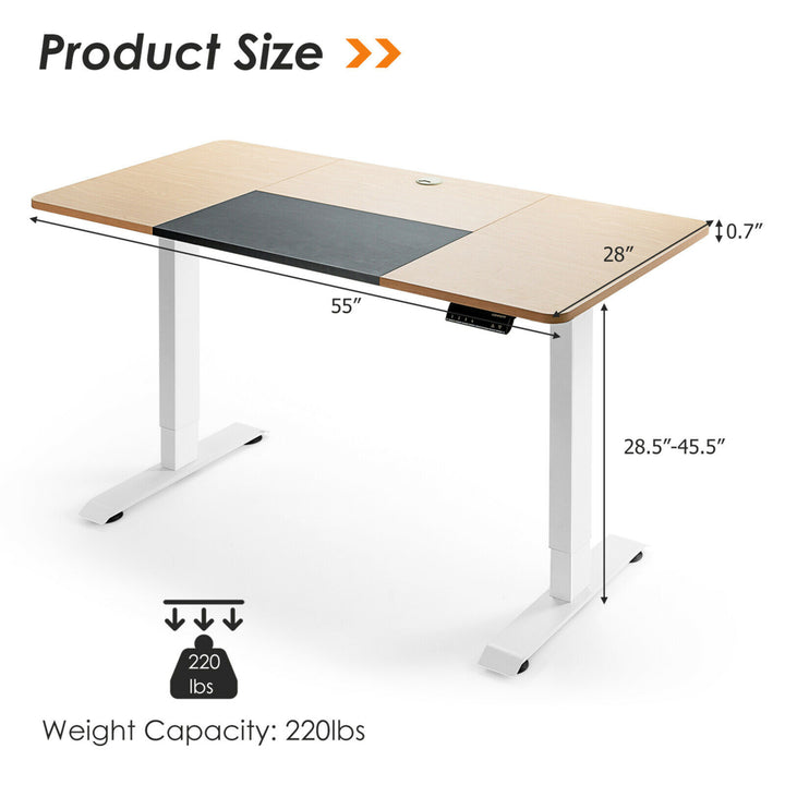 Electric 55x28 Standing Desk Sit Stand Height Adjustable Splice Board Image 2