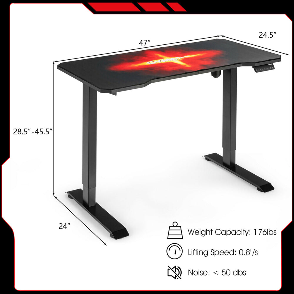 Electric Standing Gaming Desk Sit to Stand Height Adjustable Splice Board Image 2