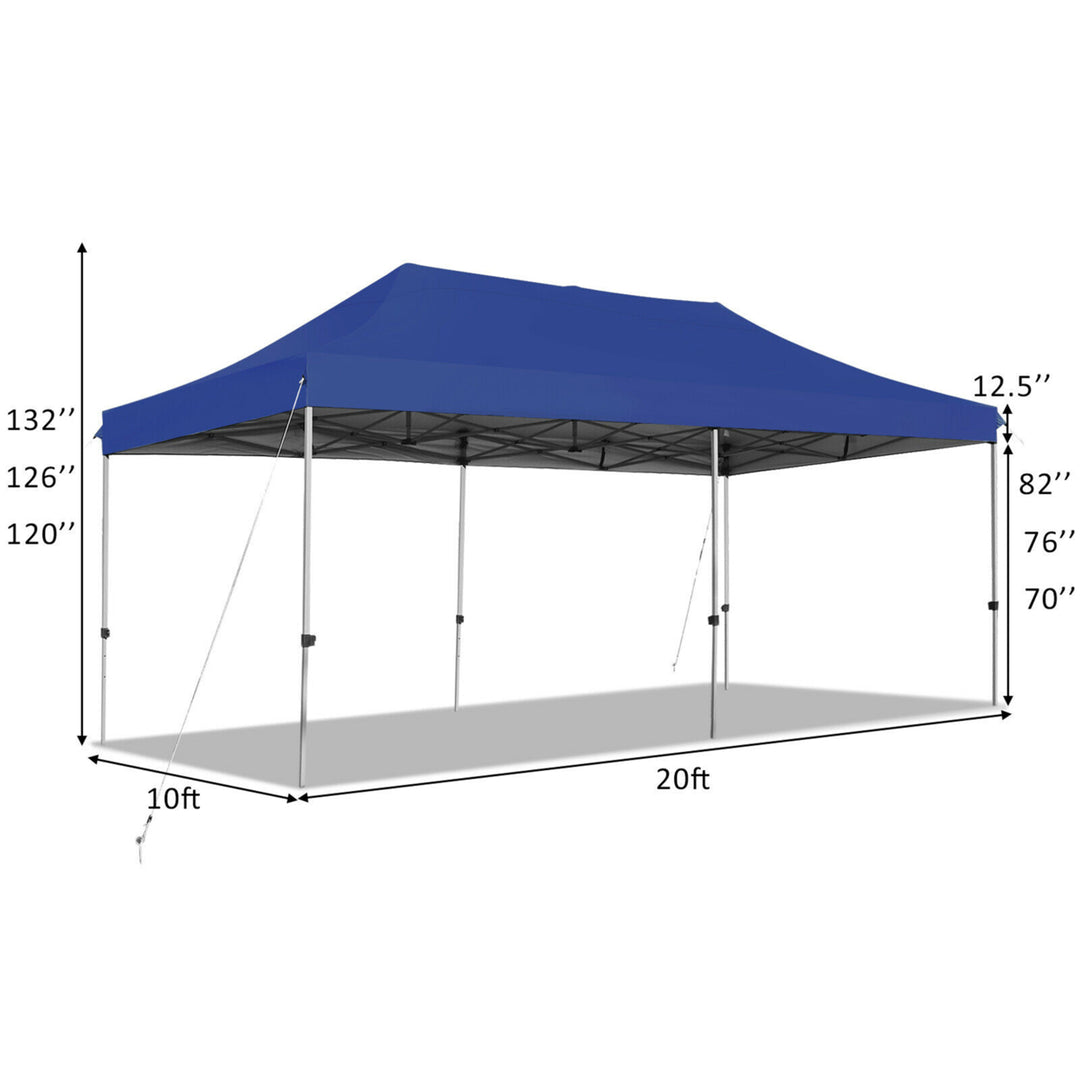 10x20 Pop up Canopy Tent Folding Heavy Duty Sun Shelter Adjustable W/Bag Blue Image 2