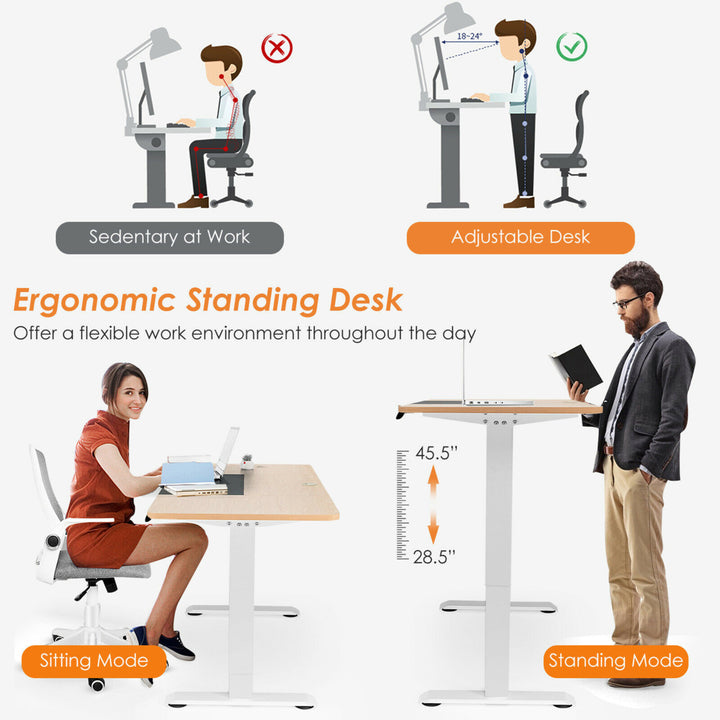 Electric 55x28 Standing Desk Sit Stand Height Adjustable Splice Board Image 6