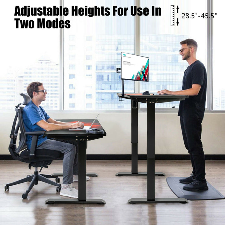 Electric Standing Gaming Desk Sit to Stand Height Adjustable Splice Board Image 6