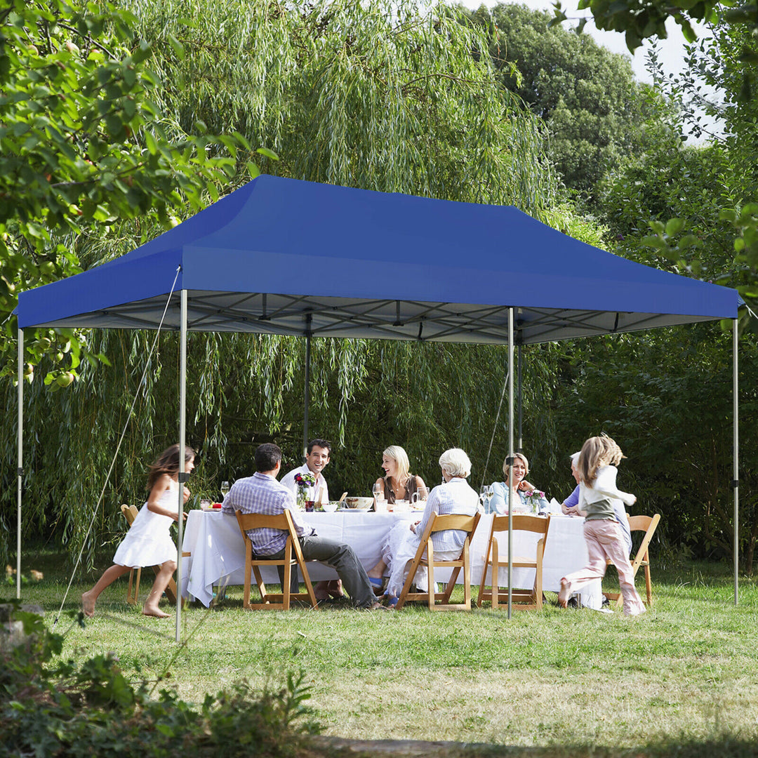 10x20 Pop up Canopy Tent Folding Heavy Duty Sun Shelter Adjustable W/Bag Blue Image 4