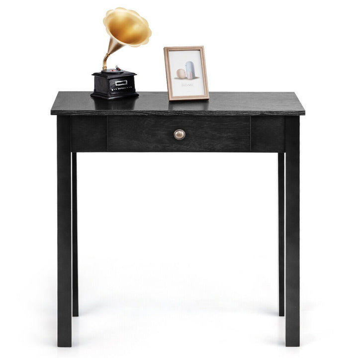 Console Table with Drawer Entryway Hallway Accent Wooden Table Black Image 9