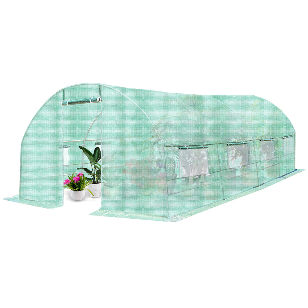 10X6.5X20 Walk-in Greenhouse Backyard Grow Tents Steel Frame 8 Windows Image 1