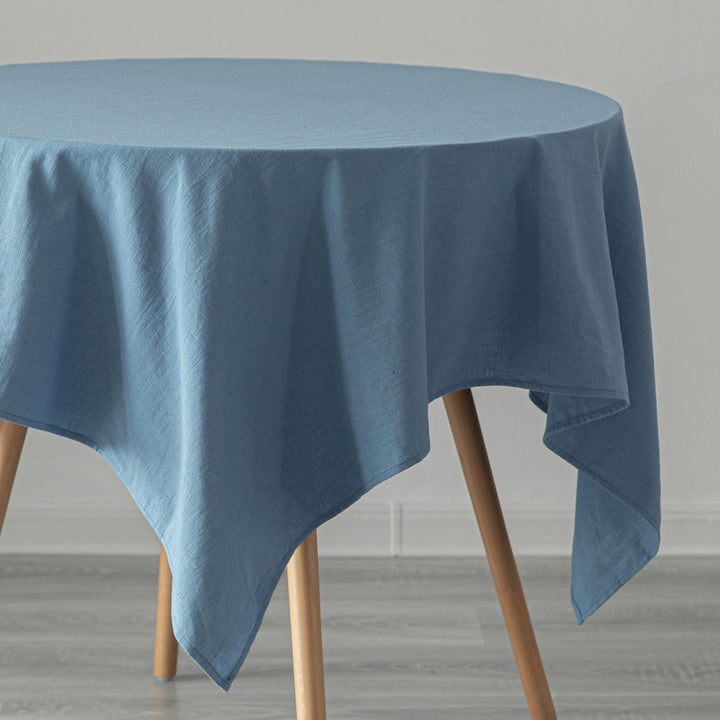 Deerlux 100% Pure Linen Washable Tablecloth Solid Color Rustic Style Various Sizes Image 2