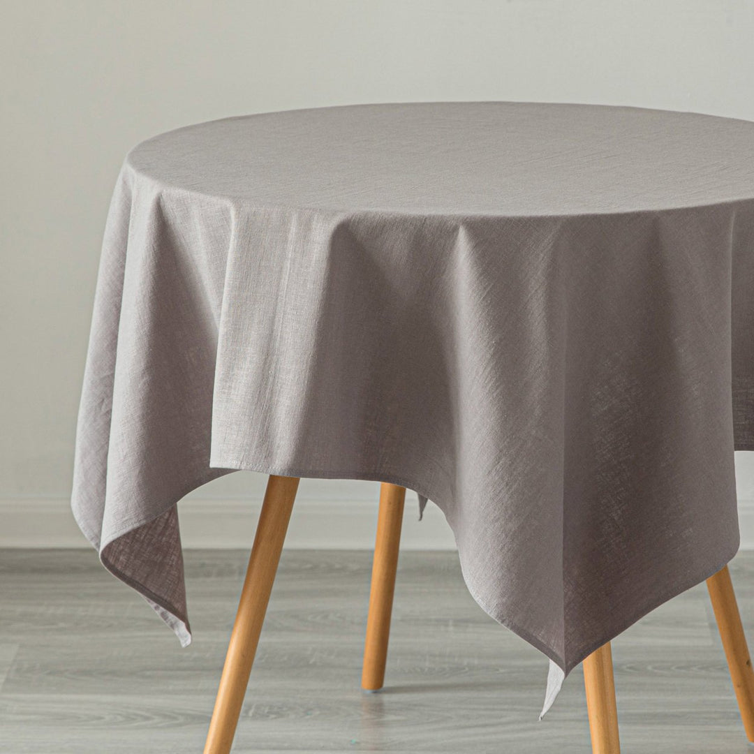 Deerlux 100% Pure Linen Washable Tablecloth Solid Color Rustic Style Various Sizes Image 3