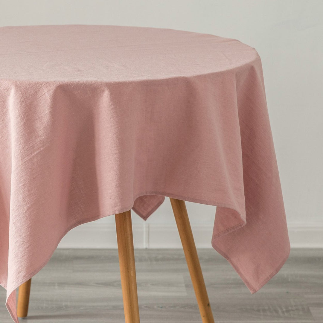 Deerlux 100% Pure Linen Washable Tablecloth Solid Color Rustic Style Various Sizes Image 5