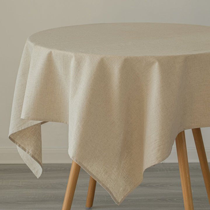 Deerlux 100% Pure Linen Washable Tablecloth Solid Color Rustic Style Various Sizes Image 9