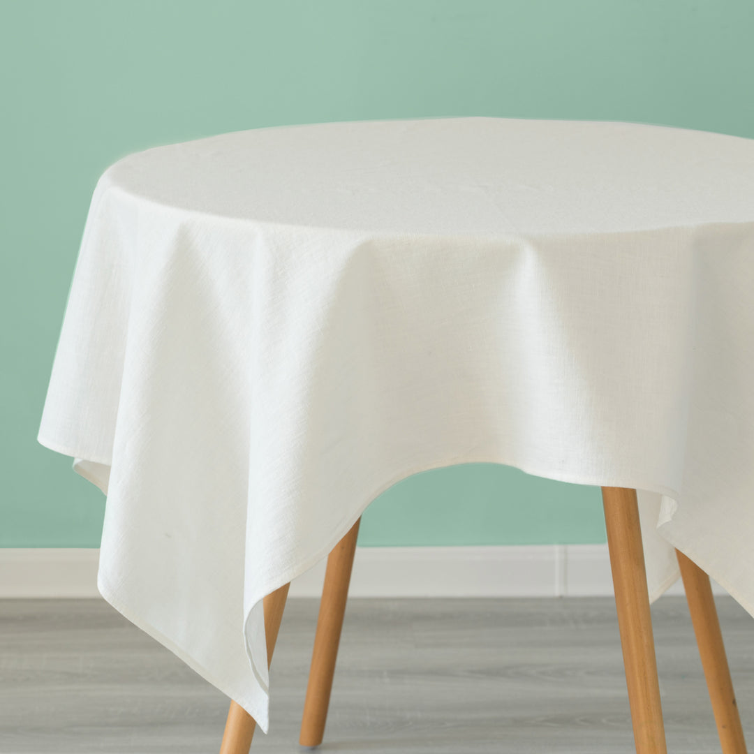 Deerlux 100% Pure Linen Washable Tablecloth Solid Color Rustic Style Various Sizes Image 11