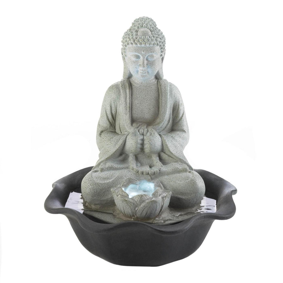 BUDDHA ON LOTUS TABLETOP FOUNTAIN Image 1