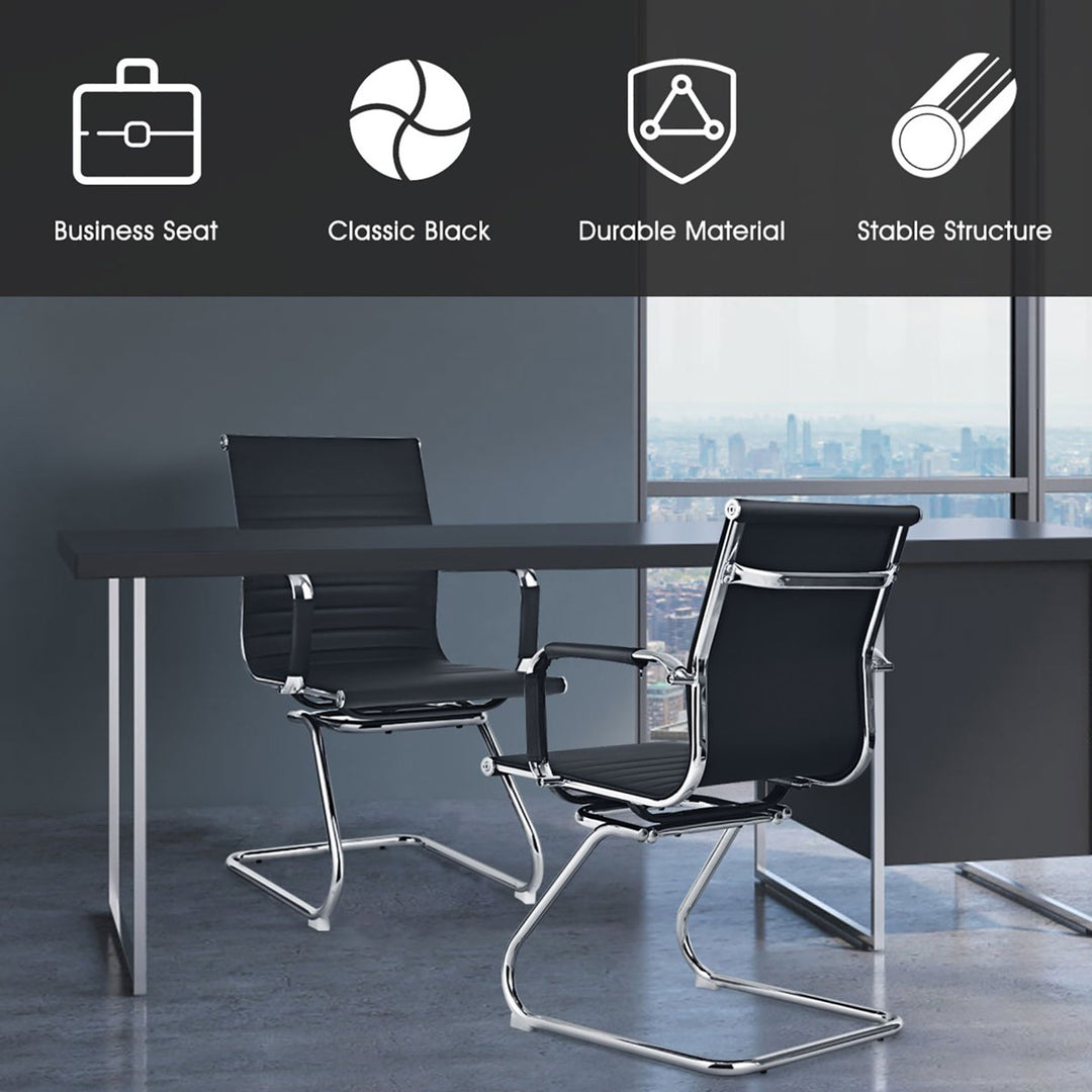 Set of 4 Office Chairs Waiting Room Chairs for Reception Conference Area Image 5