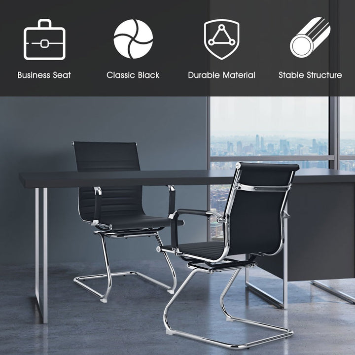 Set of 4 Office Chairs Waiting Room Chairs for Reception Conference Area Image 5