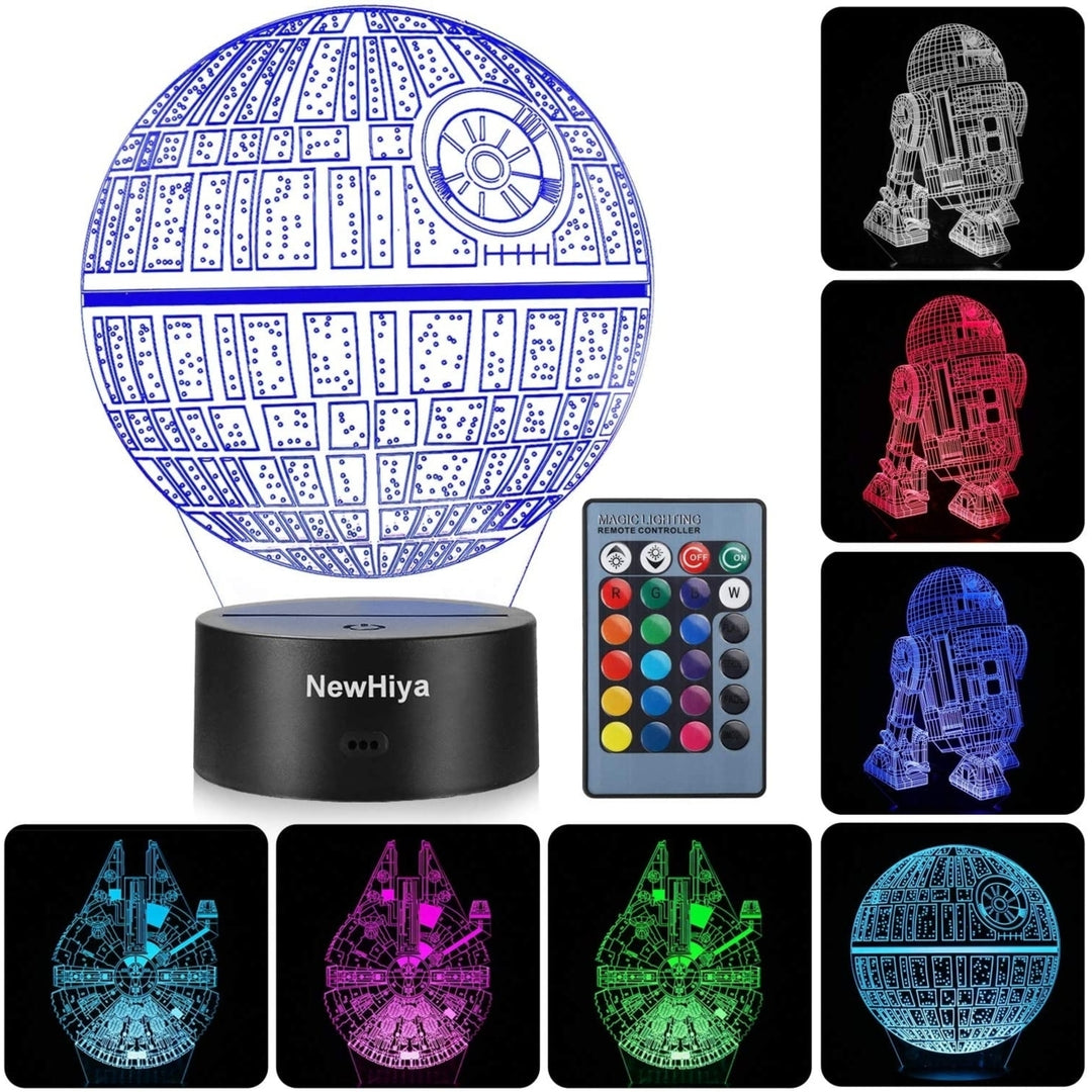 3D Illusion Star Wars Night Light Three Pattern and 7 Color Change Lamp Image 1