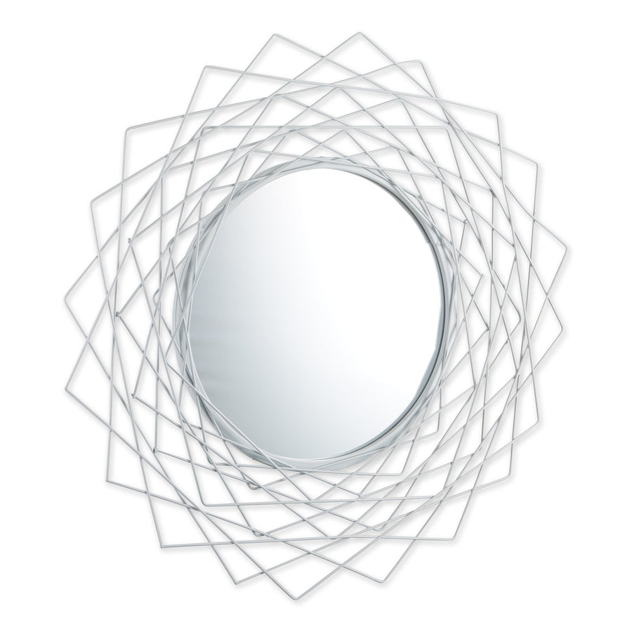 GEOMETRIC WHITE WALL MIRROR Image 1