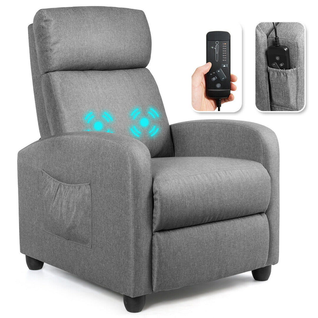 Massage Recliner Chair Single Sofa Padded Seat w/ Footrest Image 5