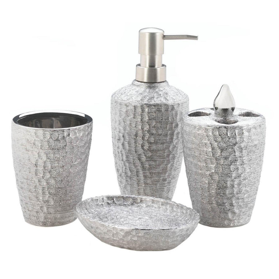 HAMMERED SILVER TEXTURE BATH ACCESSORIES Image 1