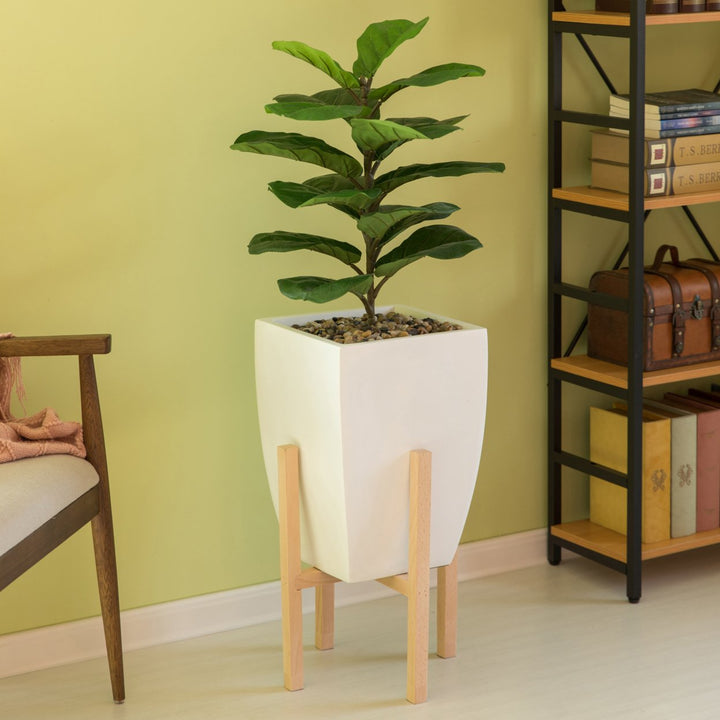 Indoor Decorative Square Planter With Wooden Stand Image 3
