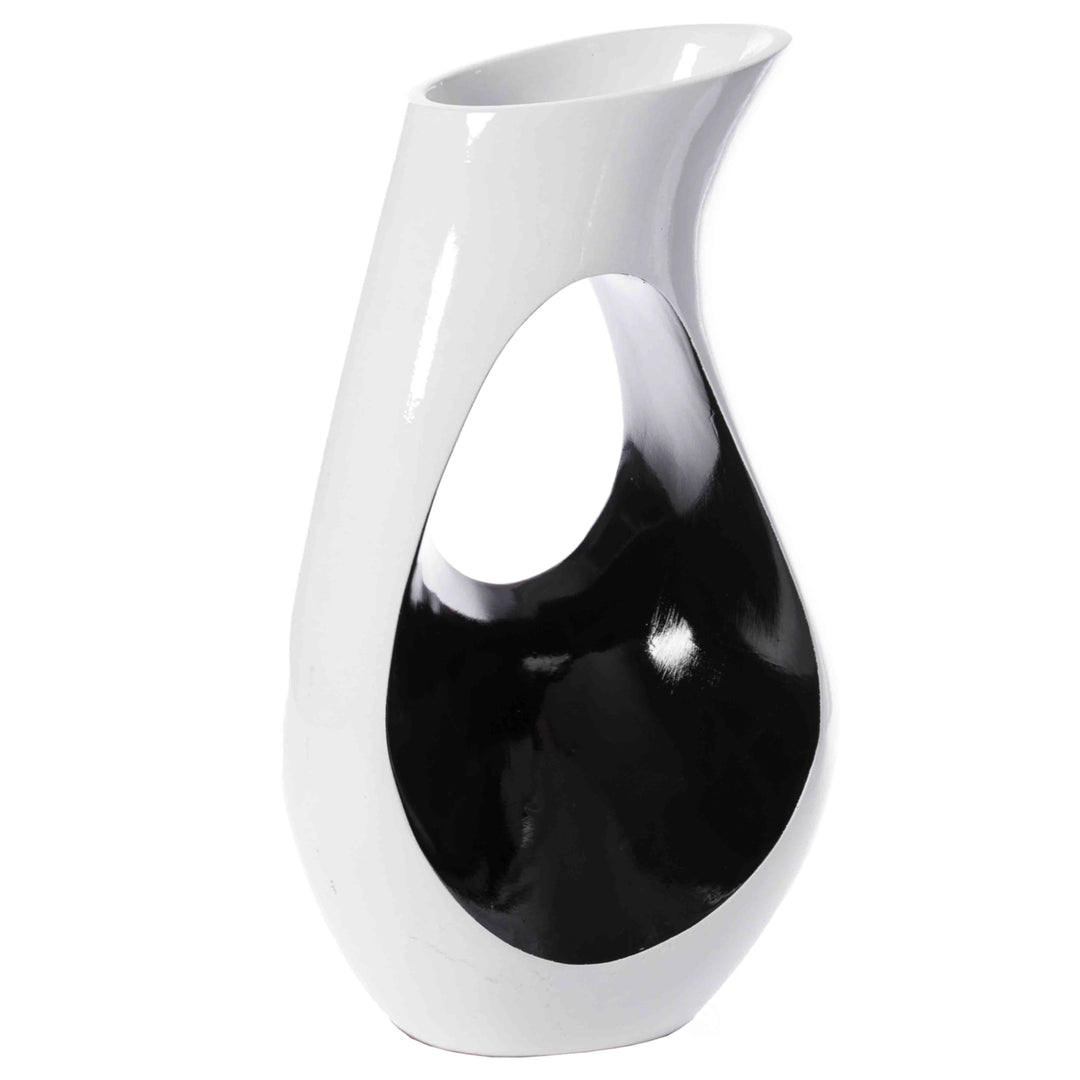 Modern floor vase, White Unique Trumpet Floor Vase, Home Interior Decoration, Modern Floor Vase, Tall Floor Vases Image 3