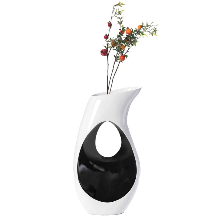 Modern White Trumpet Floor Vase 33.75 Inch Tall Fiberglass Image 8