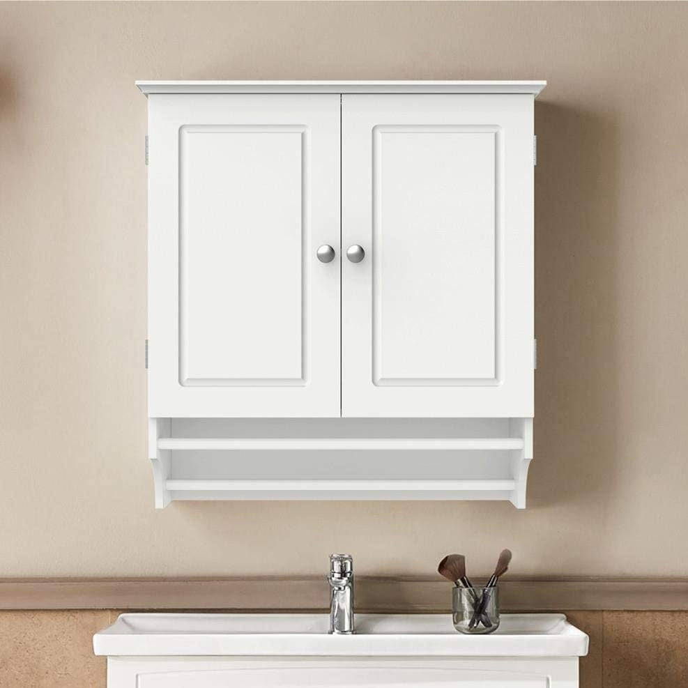 Bathroom/Kitchen Wall Storage Cabinet Cupboard with Double Doors and Adjustable Shelf Image 1