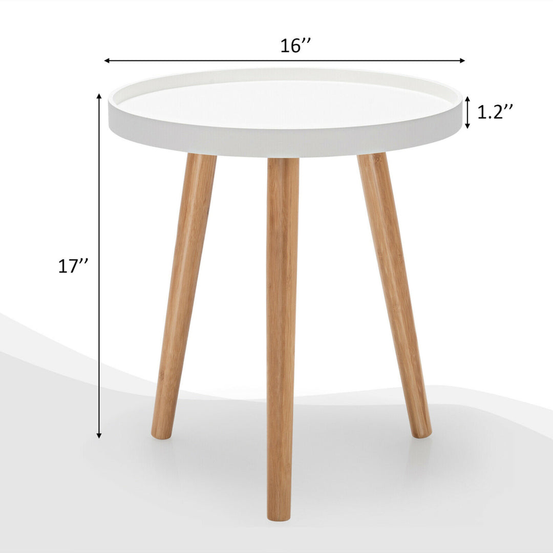 Round Side Table Sofa Coffee End Accent Table Nightstand Home Furniture Image 2