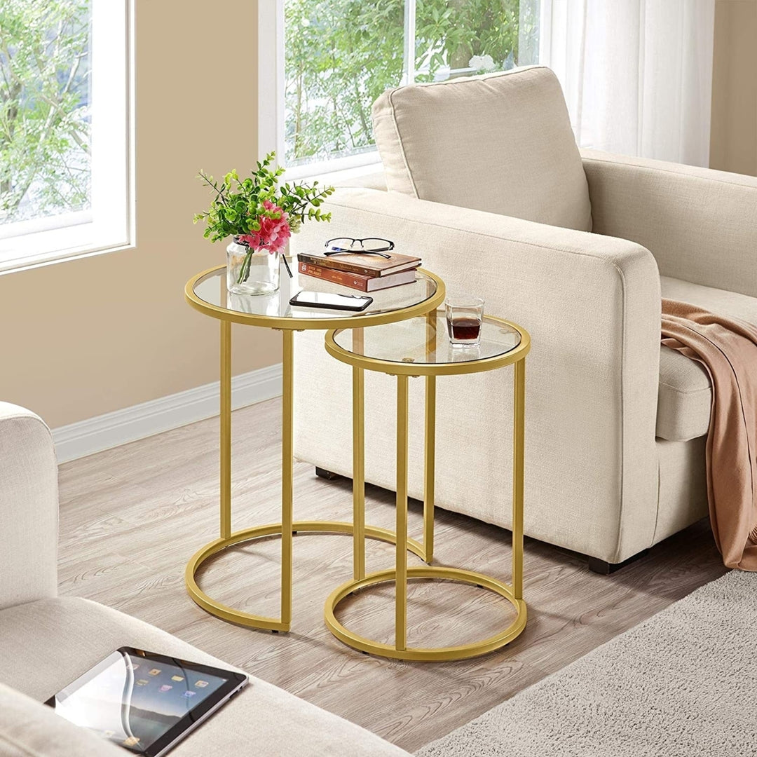 Round Nesting Side Tables Set Image 1